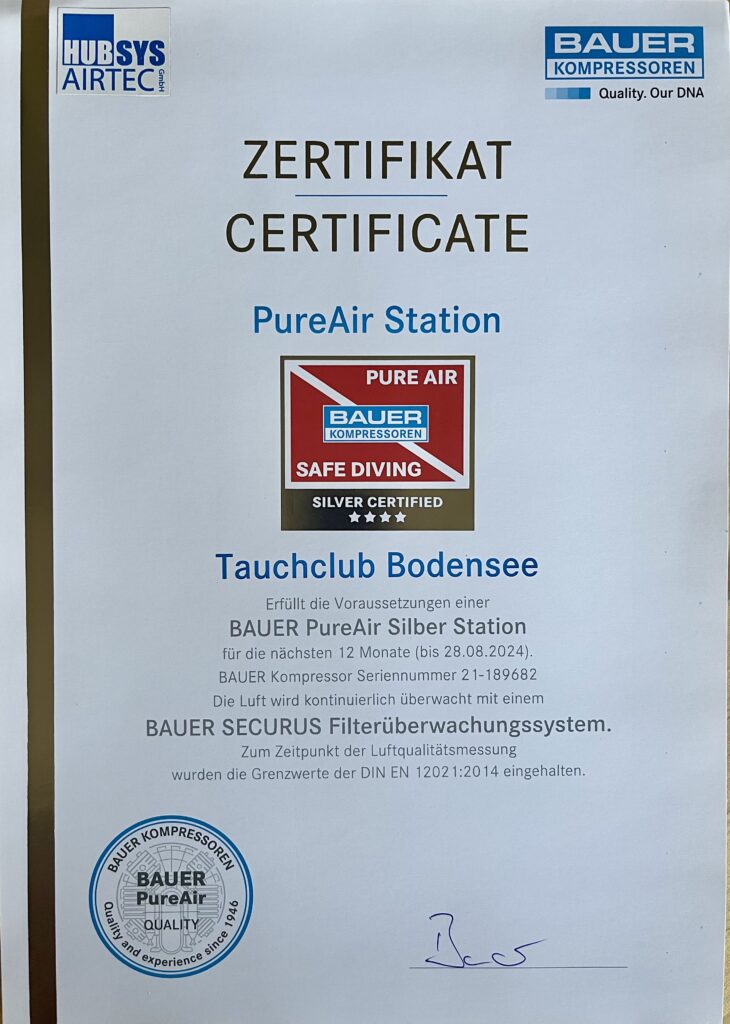 PureAir Zertifikat